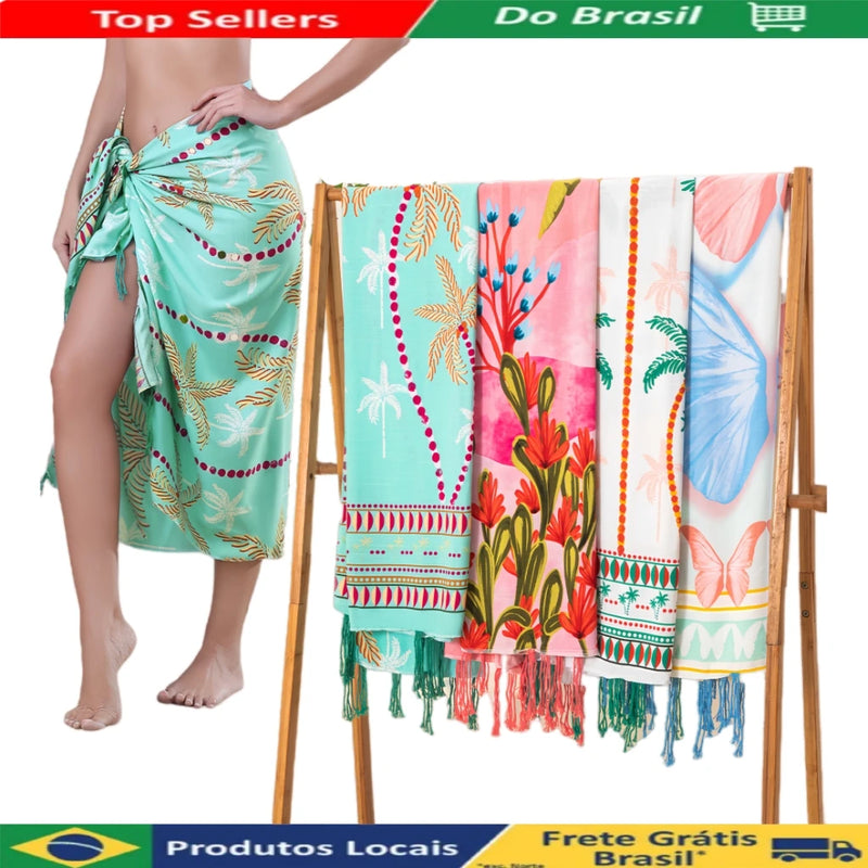 Canga Pareô Estilo Beach Outcome – Estampada, Tamanho 170cm x 110cm, Versatilidade e Estilo para Brilhar na Praia!