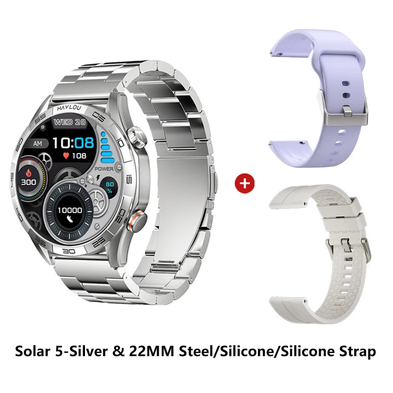 Smartwatch HAYLOU Solar 5 – Tela AMOLED 1.58” 60Hz, Chamadas Bluetooth, 100+ Modos Esportivos, IP68, NFC, até 40 Dias de Bateria