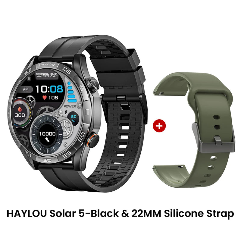Smartwatch HAYLOU Solar 5 – Tela AMOLED 1.58” 60Hz, Chamadas Bluetooth, 100+ Modos Esportivos, IP68, NFC, até 40 Dias de Bateria