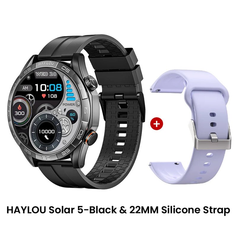 Smartwatch HAYLOU Solar 5 – Tela AMOLED 1.58” 60Hz, Chamadas Bluetooth, 100+ Modos Esportivos, IP68, NFC, até 40 Dias de Bateria