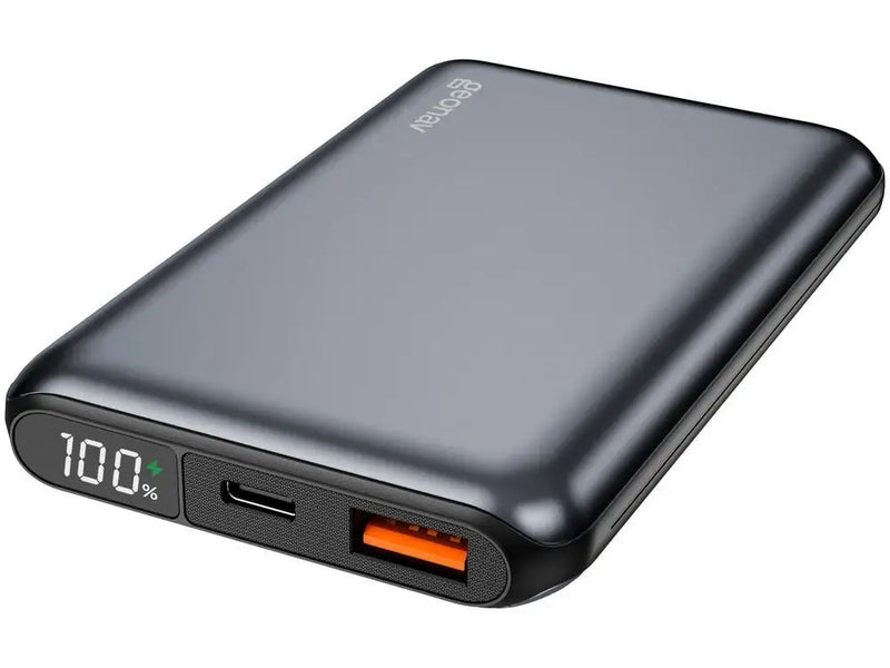Carregador Portátil - Power Bank Geonav 10.000mAh com Carga Rápida 20W, LED Display e Pass Through – Space Gray