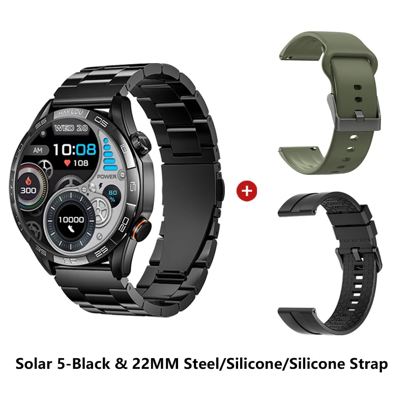 Smartwatch HAYLOU Solar 5 – Tela AMOLED 1.58” 60Hz, Chamadas Bluetooth, 100+ Modos Esportivos, IP68, NFC, até 40 Dias de Bateria