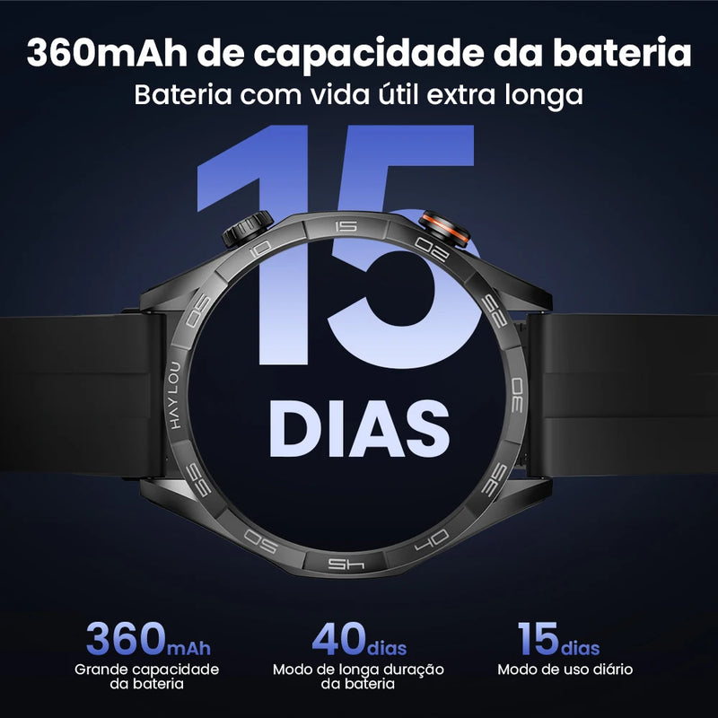 Smartwatch HAYLOU Solar 5 – Tela AMOLED 1.58” 60Hz, Chamadas Bluetooth, 100+ Modos Esportivos, IP68, NFC, até 40 Dias de Bateria
