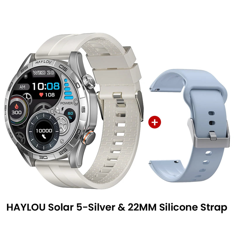 Smartwatch HAYLOU Solar 5 – Tela AMOLED 1.58” 60Hz, Chamadas Bluetooth, 100+ Modos Esportivos, IP68, NFC, até 40 Dias de Bateria