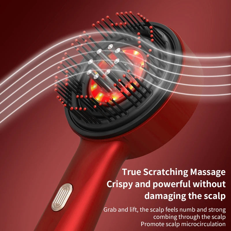 Massageador Capilar Elétrico com Vibração, Luz Vermelha e Aplicador de Líquido – Hailicare