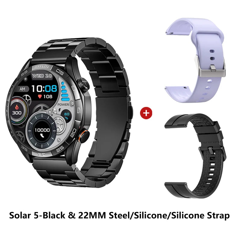 Smartwatch HAYLOU Solar 5 – Tela AMOLED 1.58” 60Hz, Chamadas Bluetooth, 100+ Modos Esportivos, IP68, NFC, até 40 Dias de Bateria