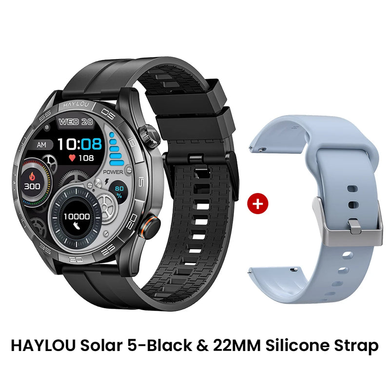 Smartwatch HAYLOU Solar 5 – Tela AMOLED 1.58” 60Hz, Chamadas Bluetooth, 100+ Modos Esportivos, IP68, NFC, até 40 Dias de Bateria
